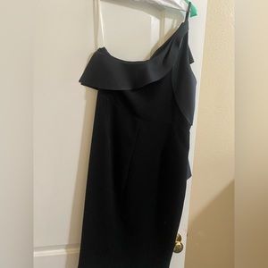 Beautiful halston black dress with ruffles